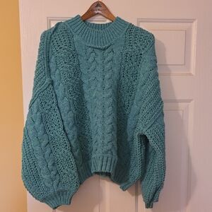 NWOT POL Chunky Cable Mock Neck Sweater